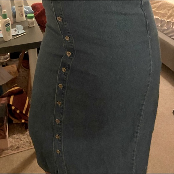 Vintage Button Up Denim Maxi Skirt - Picture 9 of 12